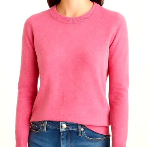 J. Crew Tops - J.Crew Long Sleeve 100% Cashmere Rose Pink Sweater Size S NWOT